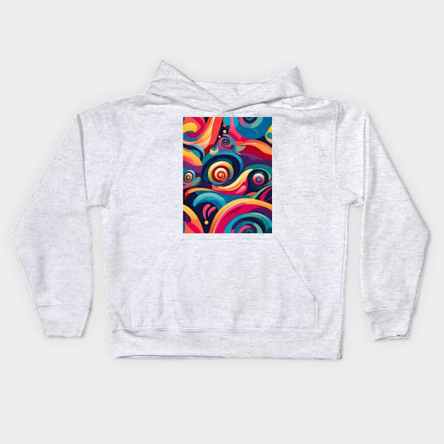 Spiral Artwork Kids Hoodie by VivaLaRetro